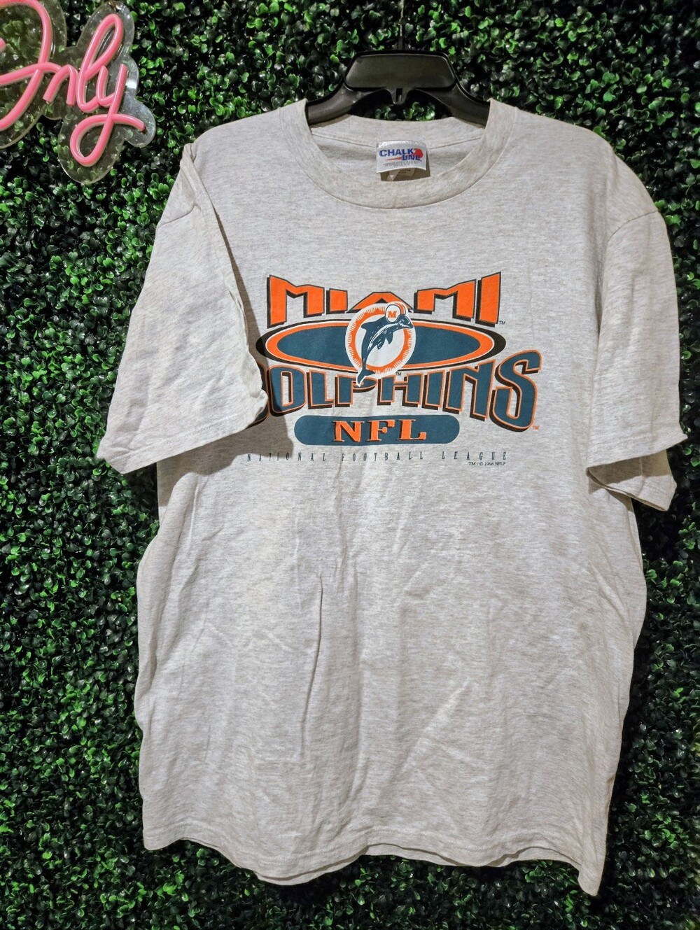Vintage 1996 Miami Dolphins Shirt Mens NFL Chalk Line Shirt XL Excellent Cond